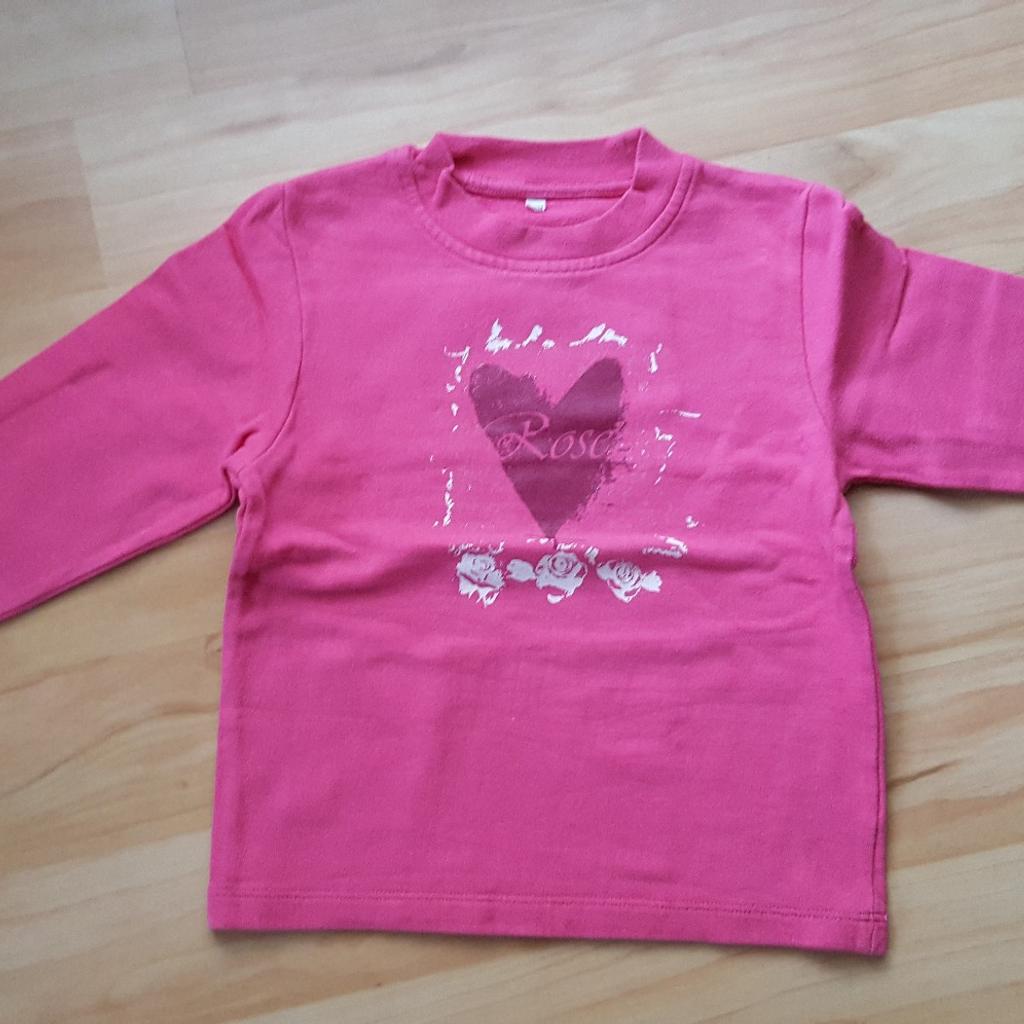 Sweatshirt, pink, mit Herz, Größe98/104, gebraucht, Nichtraucher Haushalt, keine Tiere, 2.20€ Porto zahlt der Käufer ,KEIN PAYPAL,