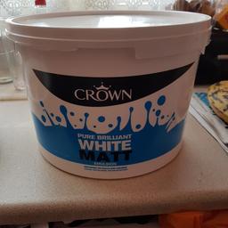Almost full 10l brilliant white matt emulsion. Collection only brixton.