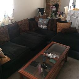 Black and brown sofa in good condition... giving away just because it will not fit in the new house...