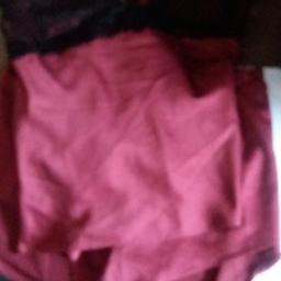 Ex Ann summers brand new never been worn in a lovely silky material in a wine colour the chemise and shorts beautiful detailing on it in a size 22 x