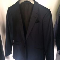 Boys blue with black piping suit jacket. Waist coat, trousers age 13 shirt age 12 all in perfect condition worn once only!!! and from a smoke An pet free home
