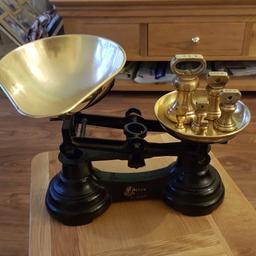Lovely old brass kitchen scales £ 40 ono