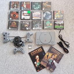 Verkaufe gut erhaltenes Playstation 1 Set mit Spielen, 3 Controllern, einer Memory Card und 2 Tomb Raider Lösungsbüchern.

Versand ist möglich.