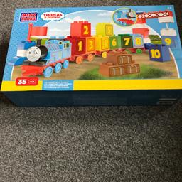 Mega bloks thomas and friends 1-2-3 count with thomas, new in unopened box, really fun unisex toy but also educational we already have the same thing the kids love it a lot. Smoke free and pet free home.
can also be used with Duplo blocks as they do fit together.