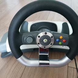Excellent condition Genuine X Box 360 Steering Wheel and Pedals. An absolute bargain and necessity for all you serious gamers.