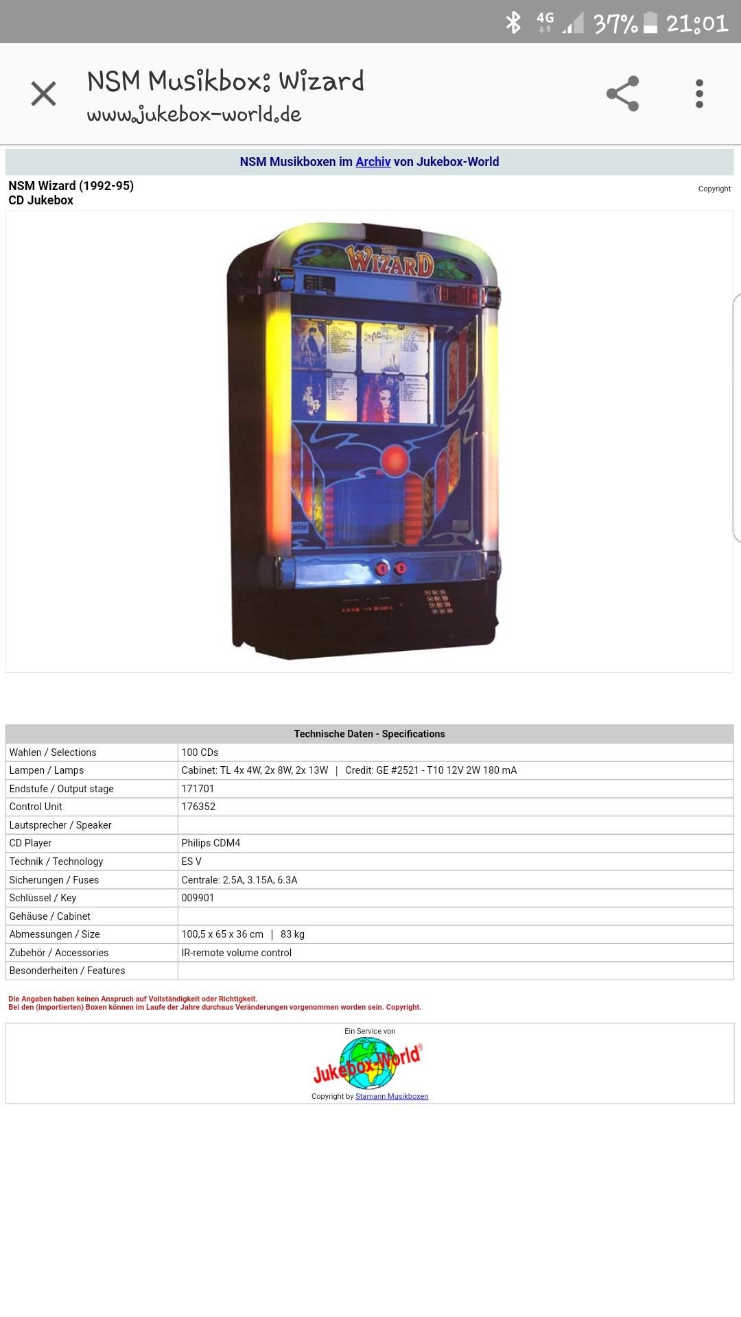 nsm wizard jukebox in 6866 Andelsbuch für 1.200,00 € zum Verkauf