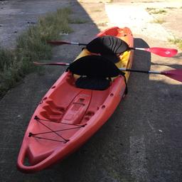 2 to 3 man kayak with two paddles and two seats wheel on back of kayak as shown in picture also got a set of sand wheels as well open to sensible offers