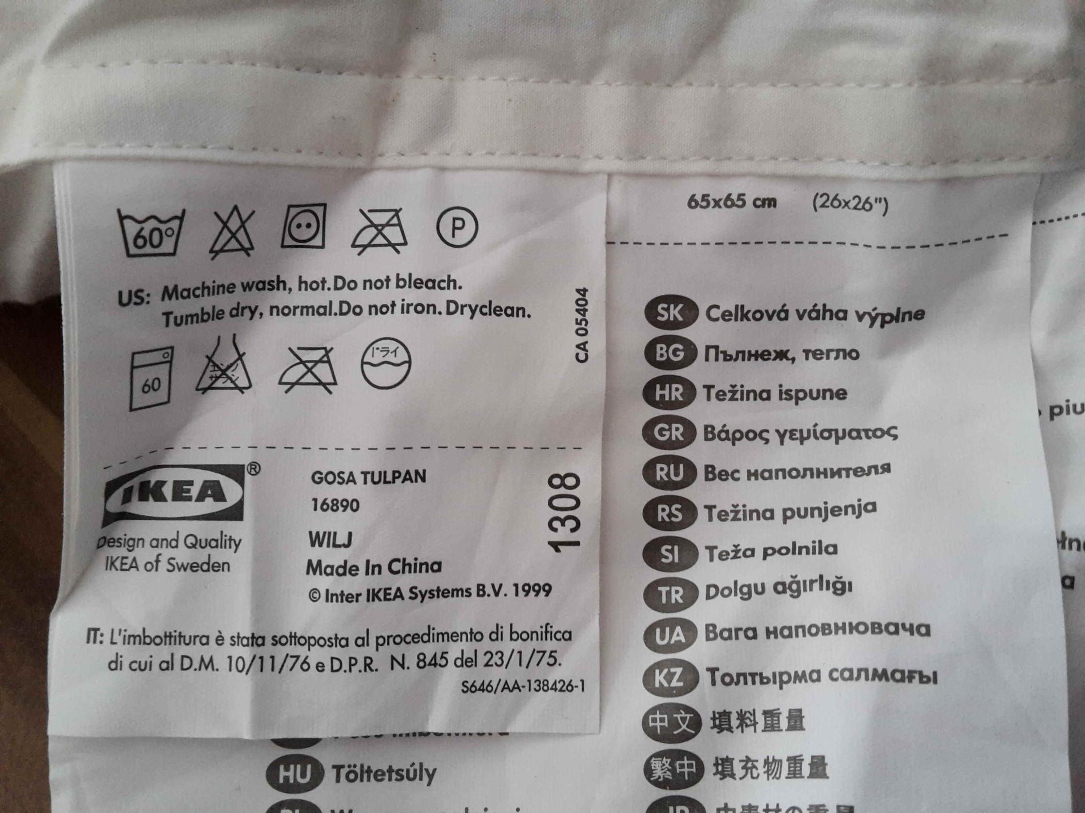 3 Kissen Federn Ikea Gosa Pinje 80x80 in 04105 Leipzig for €15.00 for ...