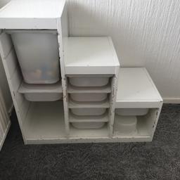Free! Pine Ikea unit used to store toys. Originally in Pine but painted in white paint; it can be stripped back to reveal the original pine. Complete with the white plastic storage containers.
Collect only from Blackburn BB2.
No time wasters.