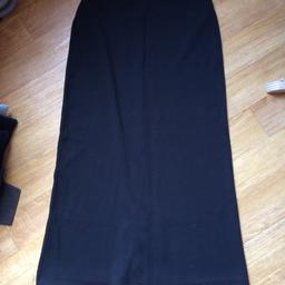 Ladies black long skirt jersey,M&S, size 12