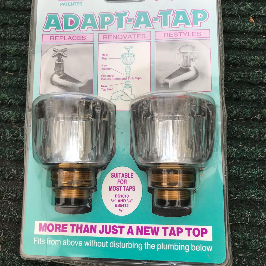 Hot and cold bathroom taps. Boxed. Unused.
