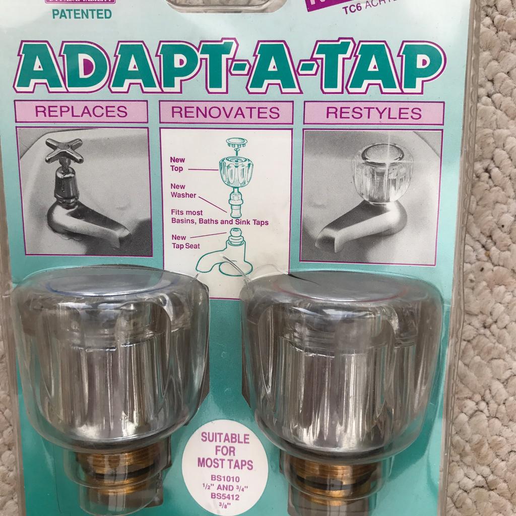 Hot and cold bathroom taps. Boxed. Unused.