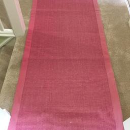 Light pink hall runner. Hard wearing and has rubber matting on opposite side to give good grip