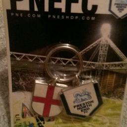 Keyring with Preston North End fc and England logo. Unopened, brand new. Originally £3 - label still attached.