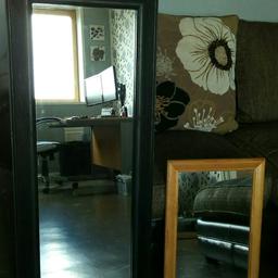 Black framed full length mirror and small wall mirror. Good condition, no damage.