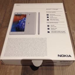 Neues Smartphone noch orginalverpackt in der Farbe weiß/silber 
Das Nokia 3 läuft auf Android OS v7.0.
5 zoll IPS Display mit 720x1280 Auflösung
2 GB RAM und 16 GB internen Speicher
Näheres unter Nokia N3
Simlockfrei!!!