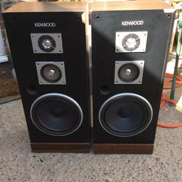 Pair of huge kenwood speakers ,not used for a while but where working perfect when put away,used condition ,but where very expensive about 2.5 feet high