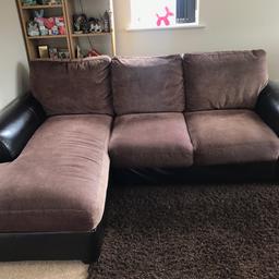 Used but in good condition. 
Dark brown faux leather and lighter brown suede. 
Buyer will need to collect from st George area in the next 10 days