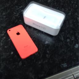 I phone 5 c pink good condition unlocked comes with box no charger