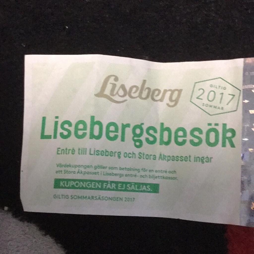 Liseberg biljett in 424 31 für 200,00 SEK zum Verkauf Shpock DE