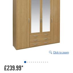 Brand new wardrobe only used for 2 weeks. Perfect condition as only used for 2 weeks and i moved and it doesnt fit in my new room. Cost me over £200. Need it gone asap so looking for a quick sale. All dismantlet and ready for collection.