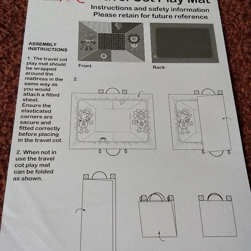 Red kiteBaby travel cot liner / baby mat.. in WV10 Wolverhampton für 8