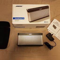 Bose soundlink 3 wireless Bluetooth portable speaker-silver.

For sale is silver Bose soundlink 3 speaker,this speaker is in mint condition and has no marks on

The speaker comes in the original box and has the charger and plug that came with it,as well as a black protective case.