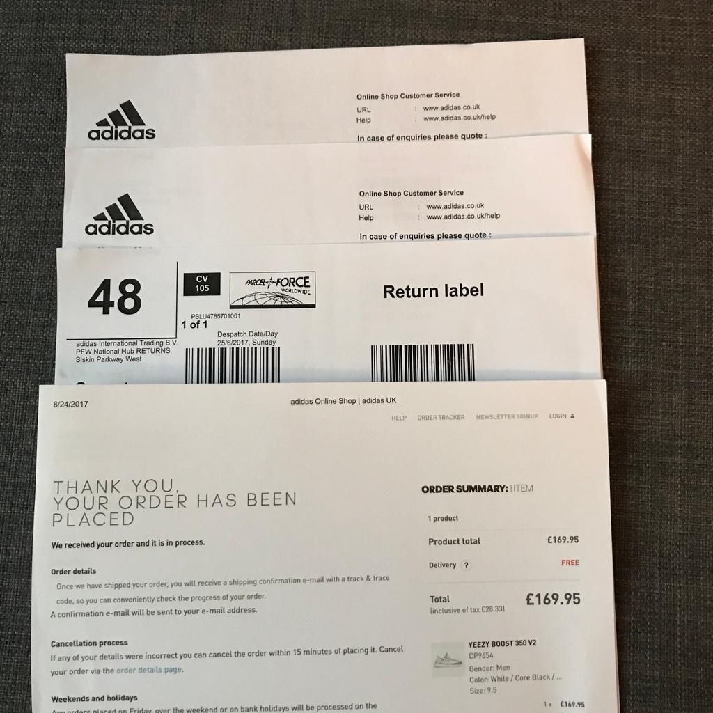 Adidas online receipt hotsell