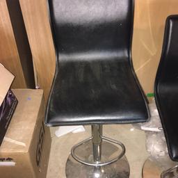 Black leather stools
Pump up and release to lower