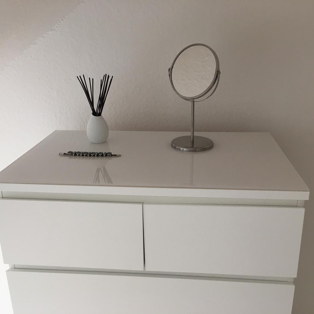 Malm Kommode 6-Schubladen weiß mit Glasplatte in 50999 Köln für 65,00 € zum Verkauf