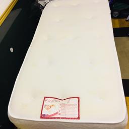 Fairly New Single Size Mattress (costing £300) with FREE Divan Frame!

Orthopaedic with a layer of memory foam and covered in cool touch fabric.

Welcome to have a look item before buying.