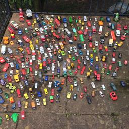 Over 200 toy cars some plastic some metal cars trucks motorbikes etc