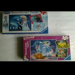 Disney Princess Puzzle, 3x49 Teile.
Disney Frozen Puzzle , 3x49 Teile.
Beide Puzzle ab 5 Jahren und vollständig.