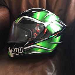 Fantastic helmet, never dropped, internal sun glasses can be up or down on a Lever, AGV anti fog visor. Lovely colour. Was £295 selling for £115. Collection only.