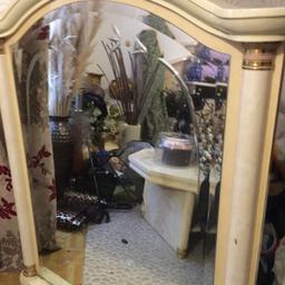Huge cream Italian really heavy mirror. .it weighs a ton ,its all etched a really nice shape cost a fortune when new