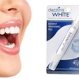 Dazzling white brings the power of professional whitening directly to you in a convenient gel pen.

Paint on whitening is the most effective method of teeth whitening because it begins the whitening process as soon as the gel is painted on the tooth. The Hydrogen peroxide attacks stains molecules within the tooth for effective results you can see quickly.

Dazzling white is made in the USA produced under the highest quality standards.
