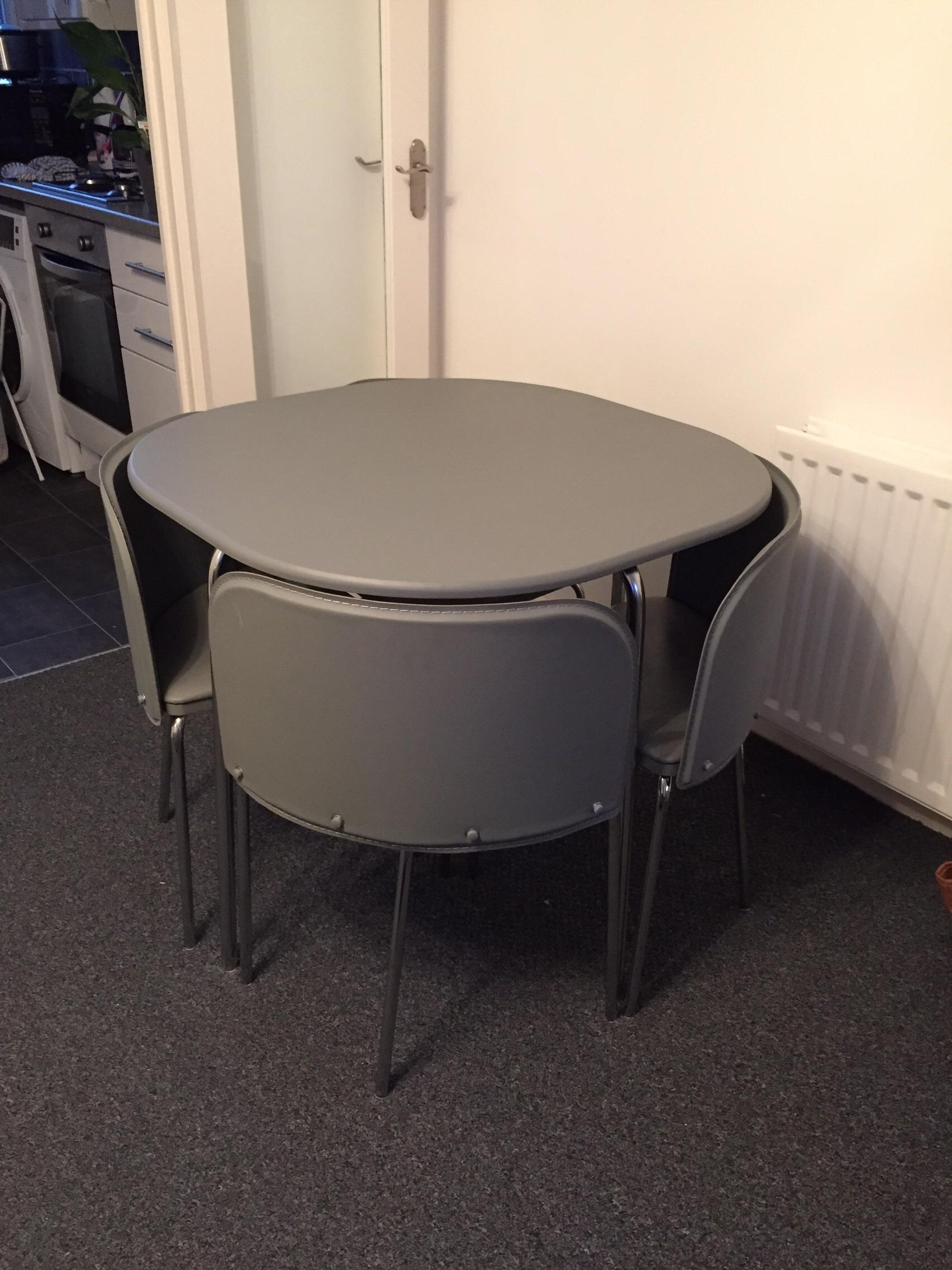 Space saver table and chairs outlet grey