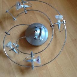 Silver chrome circular ceiling light figment with 4 adjustable bulbs- modern design- buyer to collect.