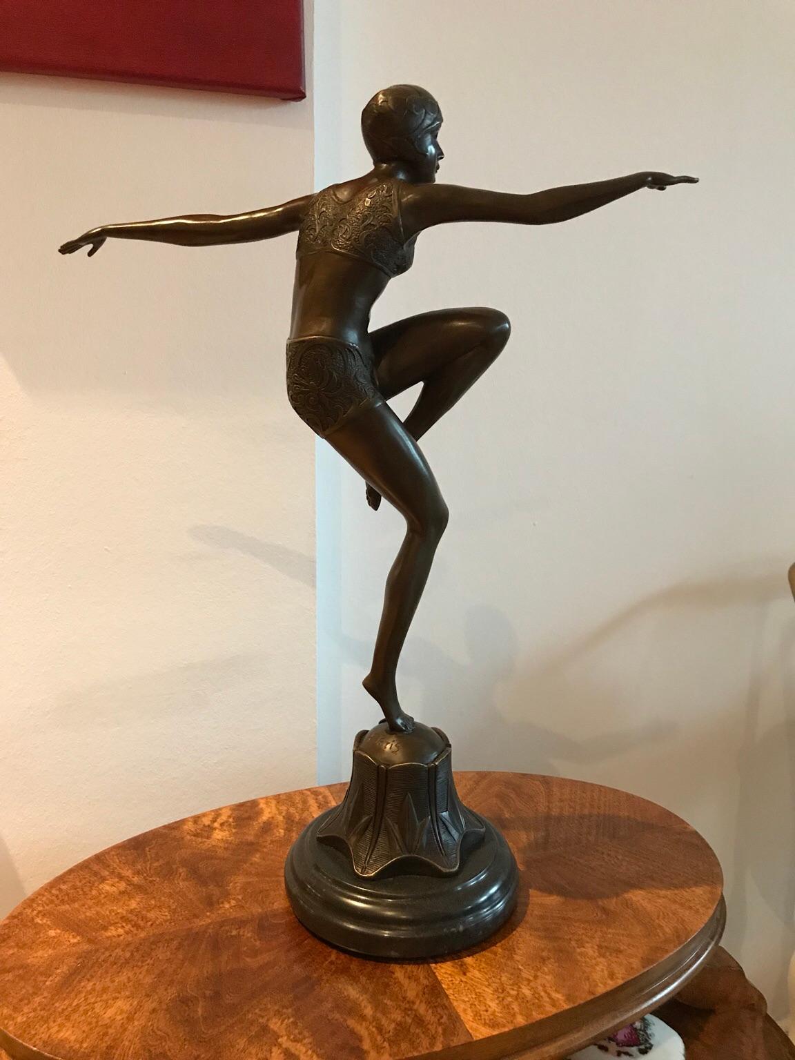 F. Paris Bronze Figur Art deco Schwimmerin. in 63067 Offenbach am Main