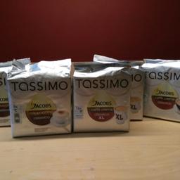 Tassimo Tabs zu verkaufen:
2 Pkg. Jacobs Cappuccino
2 Pkg Jacobs Caffe Crema Classico XL
1 Pkg Jacobs Caffe Crema classico.