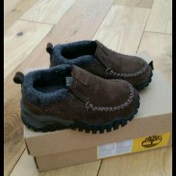 Baby boy Timberland shoes. New, never worn size UK 5.5. Lovely shoes for a little gentleman