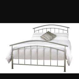 Double silver/grey bed frame very similar to one in pic. It's still in use so has the mattress on so can't get a picture excellent condition very solid. Moving house so needs to ASAP buyer to collect will be dismantled when purchase confirmed.