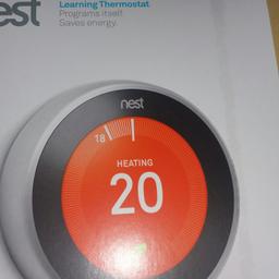 3rd Generation Nest Learning Thermostat never used comes with all fittings and instructions.
