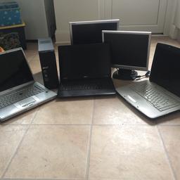 I’m selling these the two monitors are working but the laptops and desktop computer are for spares or repairs