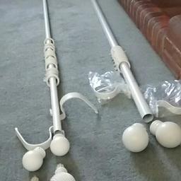 Choice of two Laura Ashley metal curtain poles with curtain rings, brackets and finials. £5 each