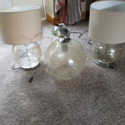 Next ceiling light with 2 matching lamps excellent condition
