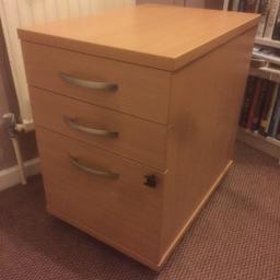 Three tier office desk drawers, great condition with key to unlock
