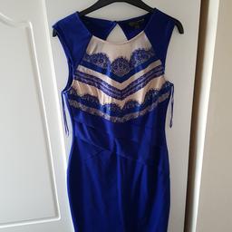 blue and nude lipsy dress, excellent condition, never been worn