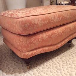 Huge very good quality pouffe, pink damask material