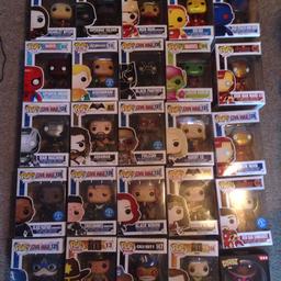 All funko pops £9 each
2 for £15
3 for £20


Boxes may have slight damage but nothing major 

Dc universe Aquaman SOLD
Avengers unmasked iron man £15

Dorbz is free to first person to buy 3 or more
